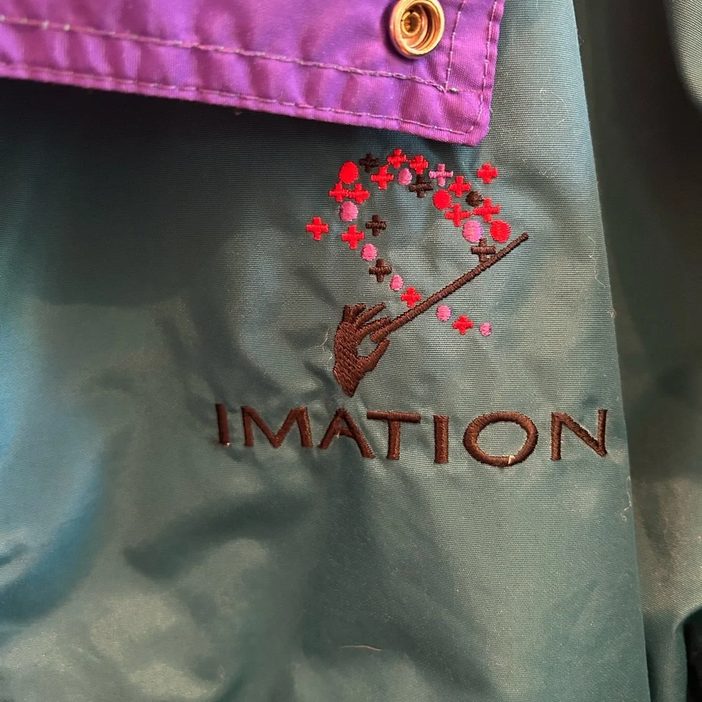 Tri-Mountain Windbreaker Size Large Teal & Purple Jacket Vintage Men’s - Picture 3 of 6